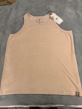 Free Planet Men's Light Tan Tank Top